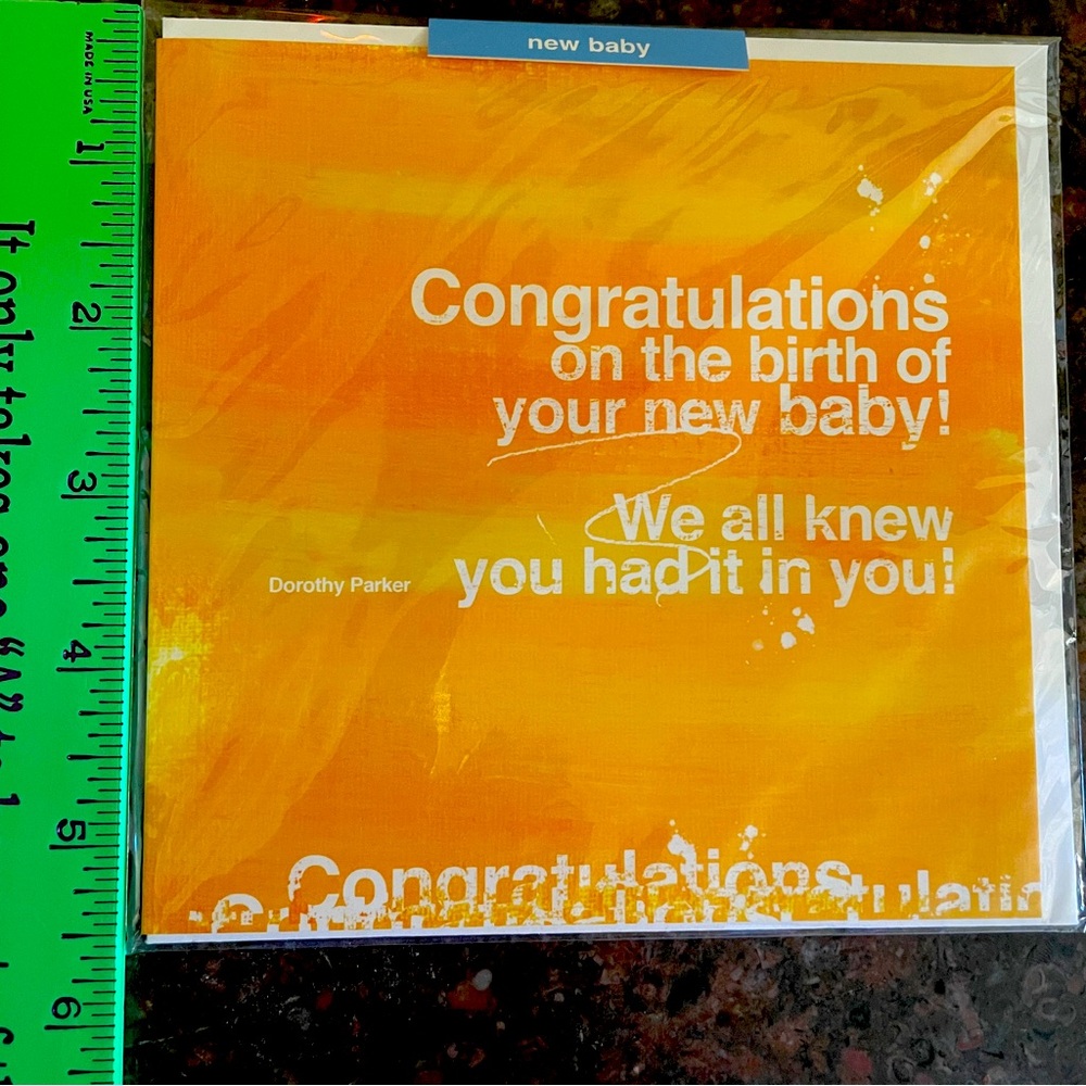 New Baby Congratulations Card Urban Graphic UK Scrawl Print NWT